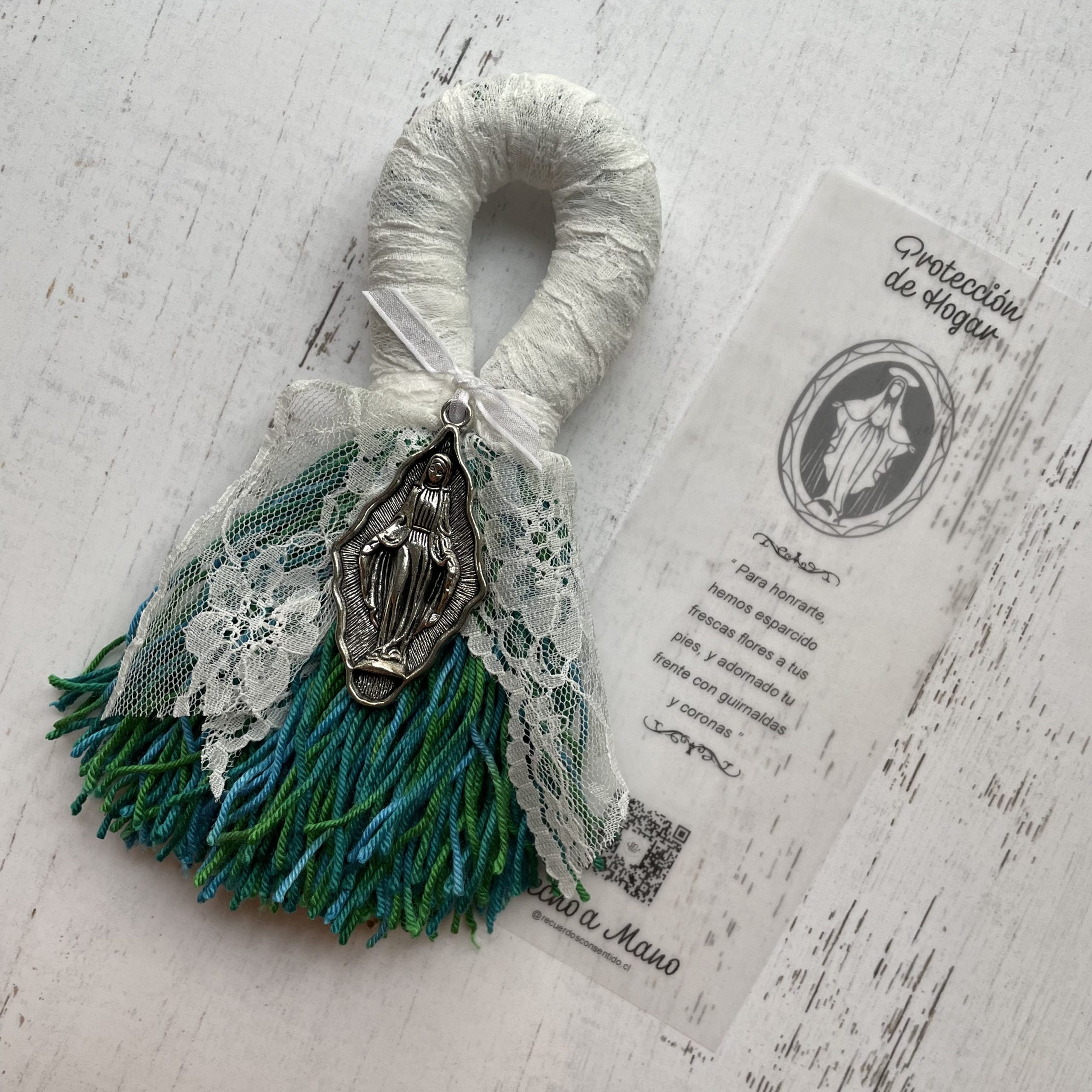 Protección de Hogar Virgen de los Rayos ⚡️ Borla Lana - Imagen 2