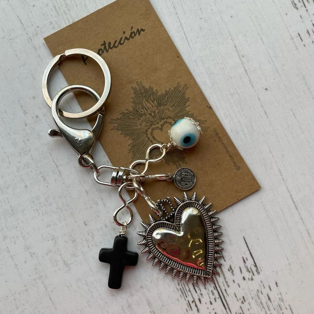 Llavero Detente Ojo Turco&Cruz Silver Protector - Imagen 2
