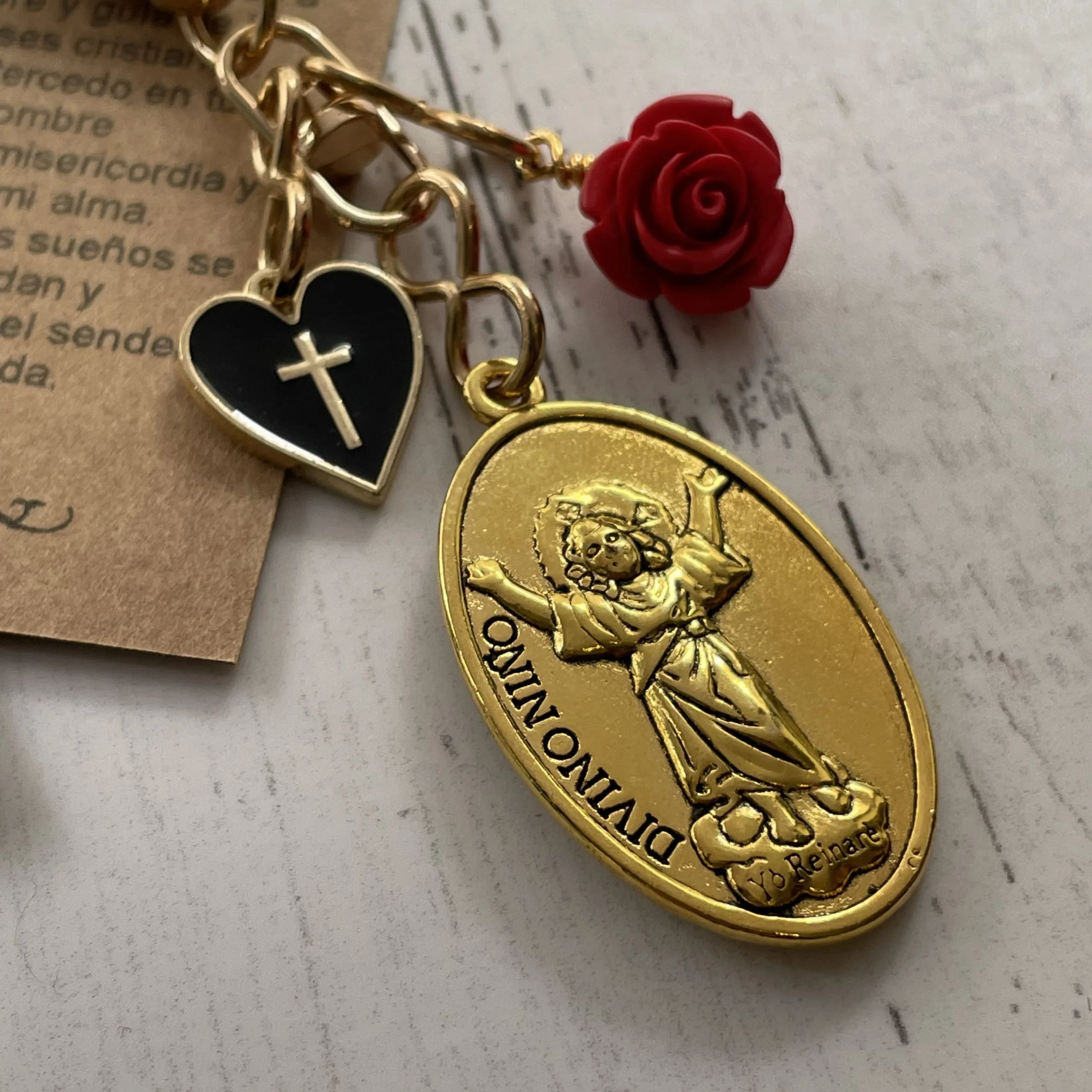 Llavero Virgen de Guadalupe Gold Protector - Imagen 2