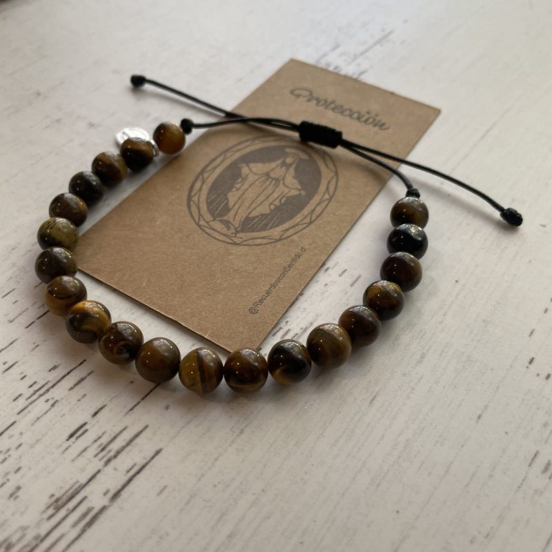 Pulsera ojo de tigre & Virgen de los rayos P925 - Imagen 3