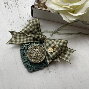 Protección de cuna Cuadrillé Verde San Benito