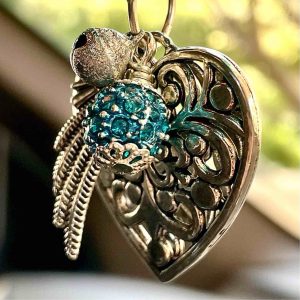 Llamador de ángel Auto corazón Tibetano - Turquesa