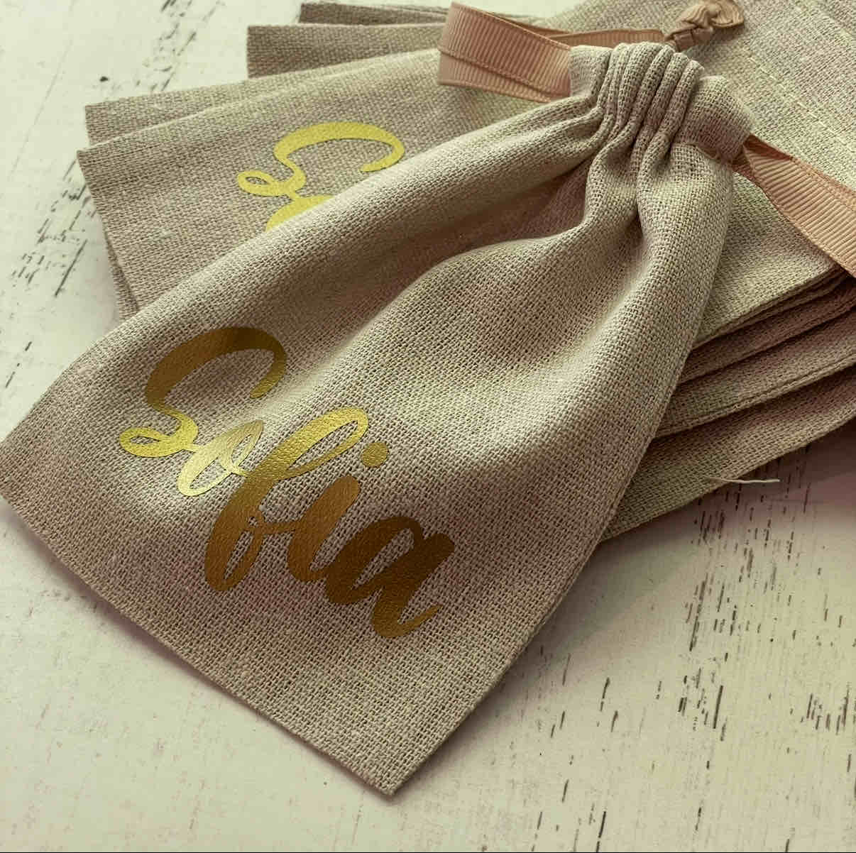 Bolsa recuerdo Bautizo Primera Comunión Personalizada $2.800- c/u