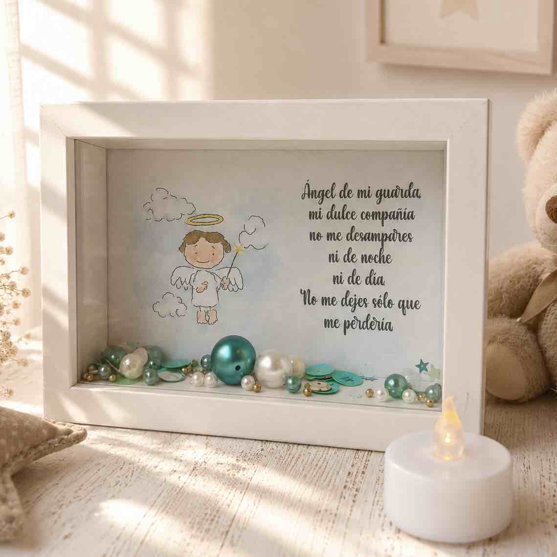 Ángel de la guarda túnica floral