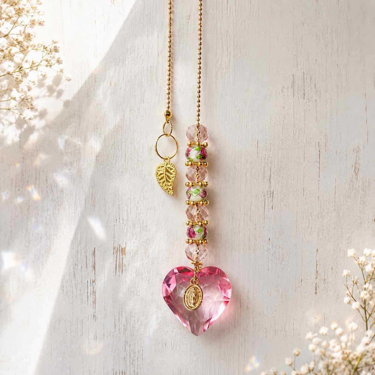 Protección Virgen de Guadalupe Crystal Heart